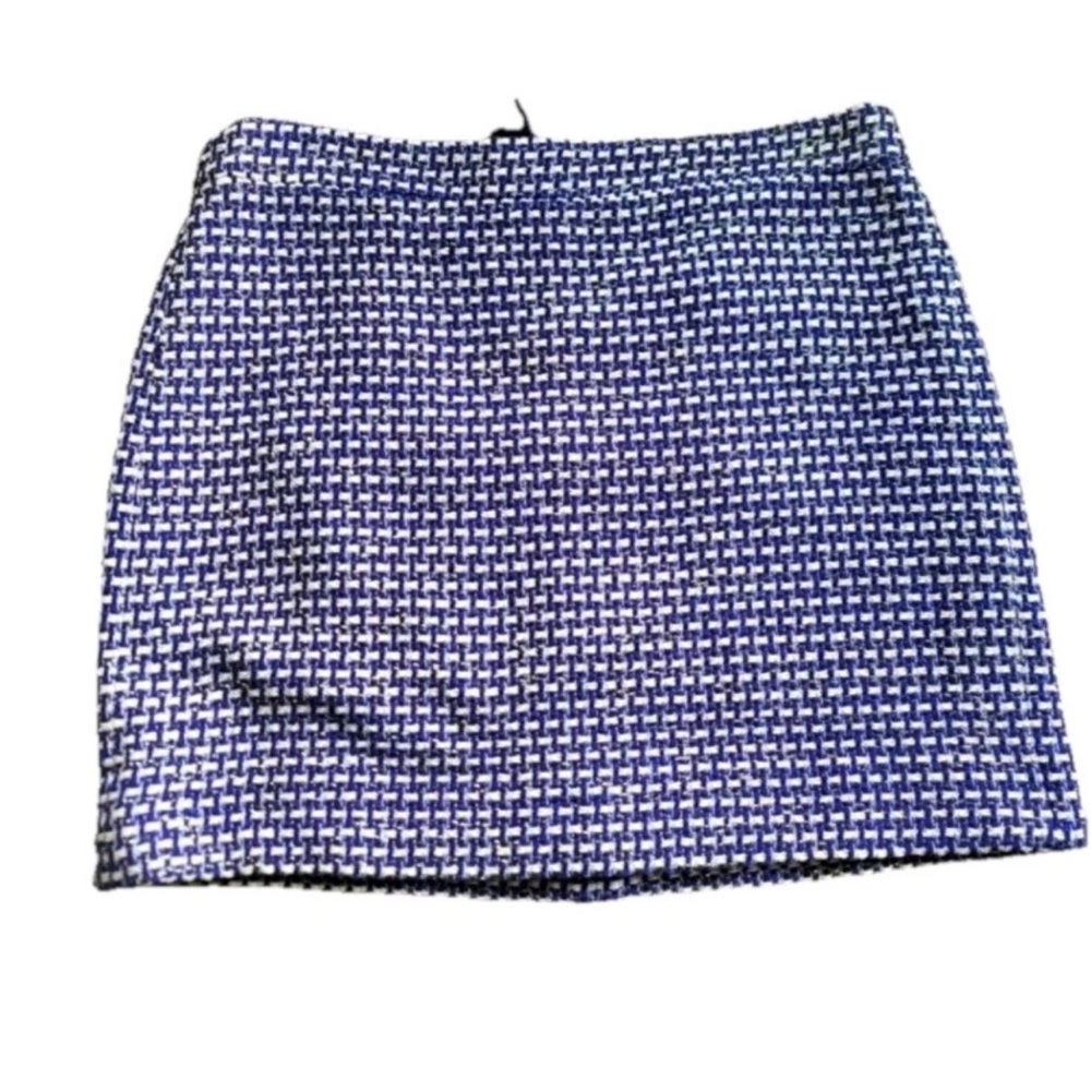 J. Crew Blue and White Mini Skirt